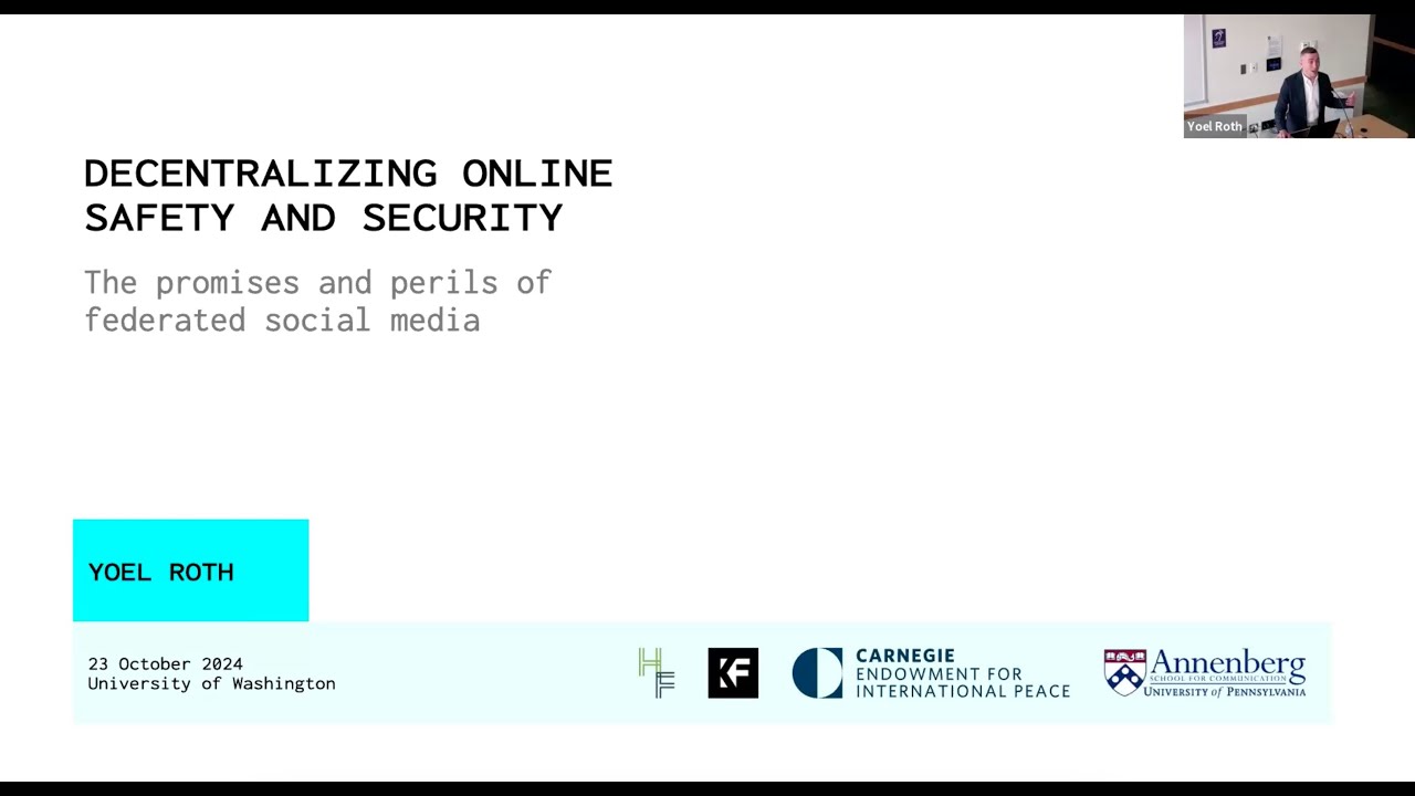HCDE Distinguished Lecture 2024: Yoel Roth, "Decentralizing online safety and security"