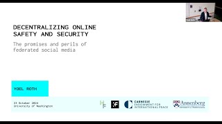 HCDE Distinguished Lecture 2024: Yoel Roth, "Decentralizing online safety and security" preview