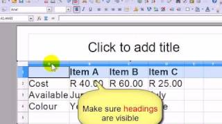 How to insert and format a table in an OpenOffice Impress presentation