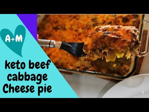 Keto recipe ground beef cheese and cabbage pie
