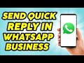 How to send Quick Reply in WhatsApp Business - 2023