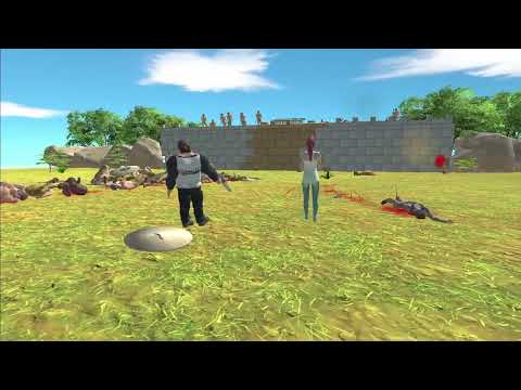 ANCIENT HUMANS Fortress vs MODERN HUMANS Team - Animal Revolt Battle Simulator