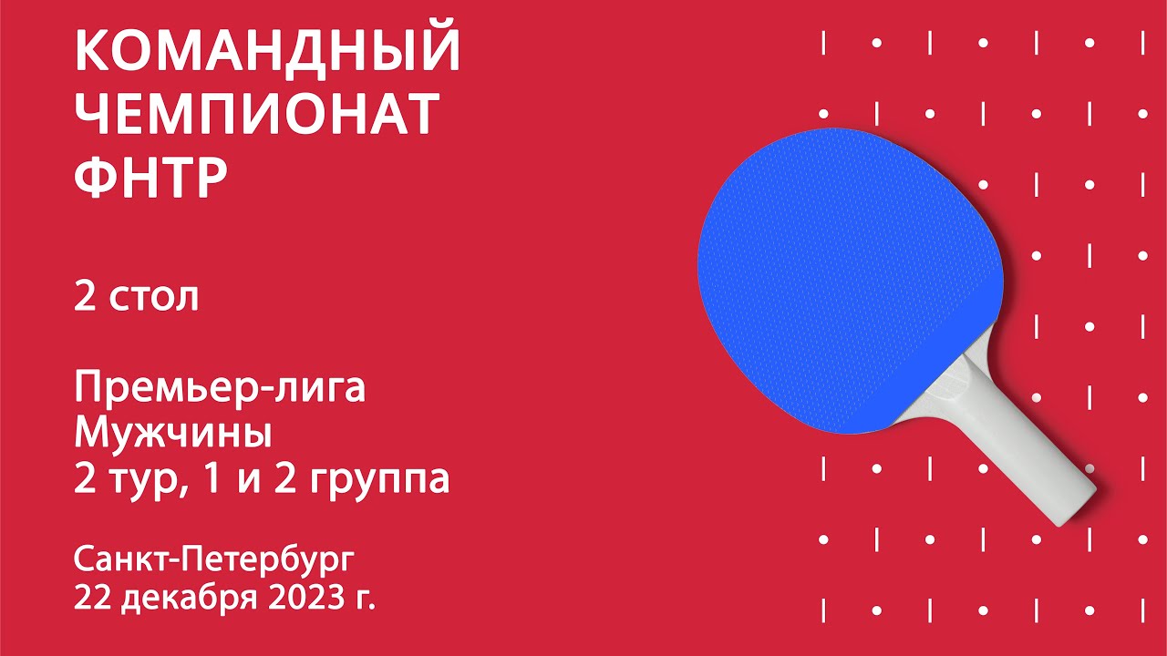 КЧ ФНТР 23/24. Премьер-лига. Мужчины. 2 тур. 1 и 2 группа. 2 стол. 22.12.23
