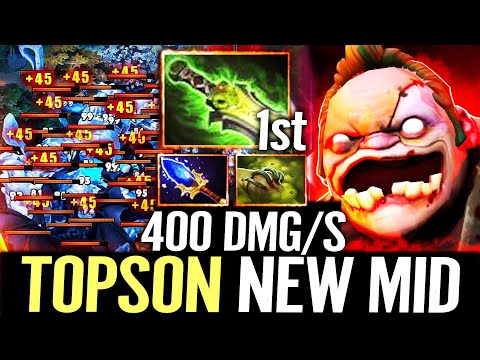 🔥 TOPSON Pudge BRAND NEW MID — 400 DPS Ethereal Blade 1st Item + Aghanim Cancer Burn Dota 2 Pro
