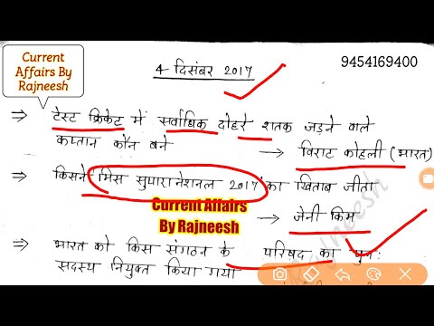 CURRENT AFFAIRS  || 04 DECEMBER 2017  || करंट अफेयर्स | ALL COMPETITIVE EXAMS || IN HINDI