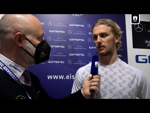 Johan Södergran im Interview nach dem Spiel gegen die Adler Mannheim