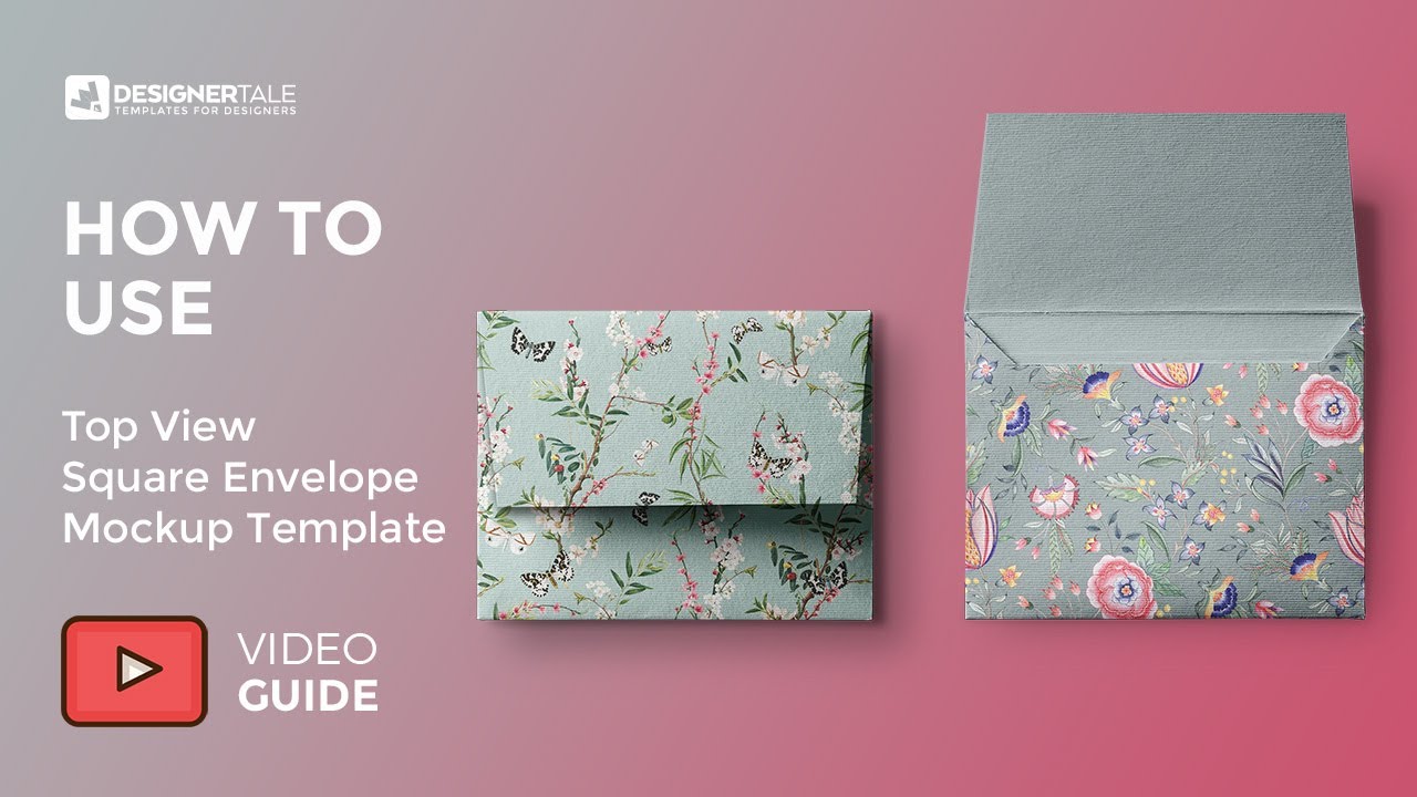 How To Use Top View Square Envelope Mockup