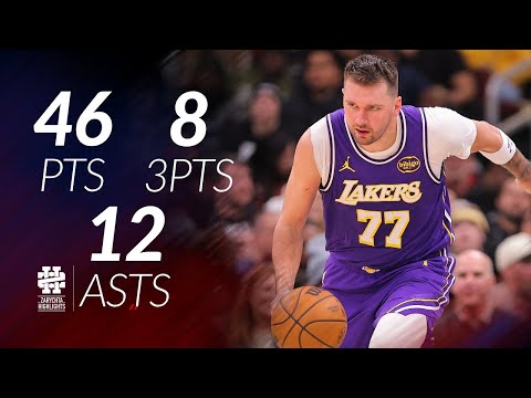 Luka Doncic 46 pts 8 threes 12 asts vs Bulls 25/26 season
