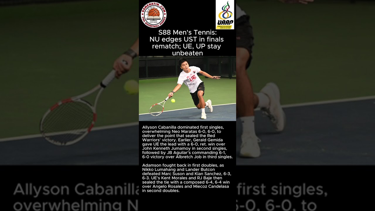 UAAP Men's Tennis: UP, UE stay undefeated in men's tennis