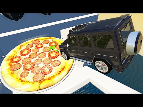 Mercedes G65 Jumping into Oven with Pizza - BeamNG.drive