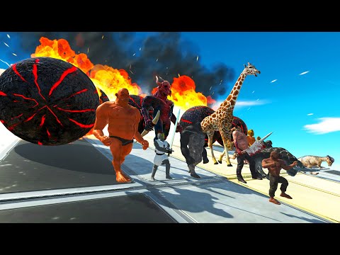 ESCAPE FROM FIREBALLS | Animal Revolt Battle Simulator