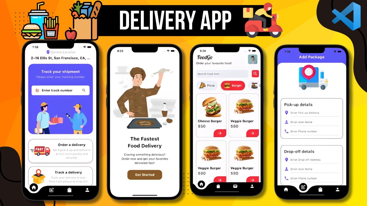 🍔 🛒🔥 Food & Package Delivery App from Scratch | Flutter x Firebase Tutorial for Beginners 2025