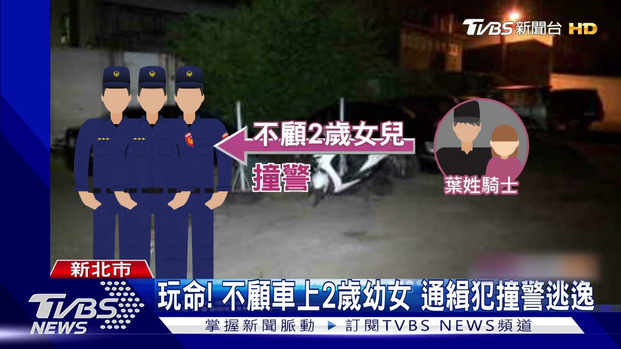 玩命！不顧車上2歲幼女　通緝犯撞警逃逸