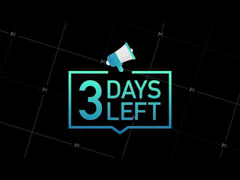 3 Days Left label on white background. Flat icon. Motion design.