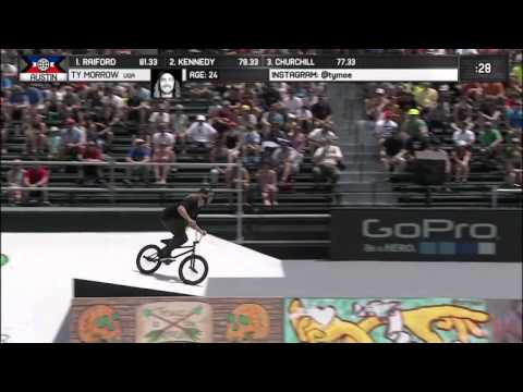 Ty Morrow scores a 85.33 to advance to the BMX Street final at X Games Austin 2014
