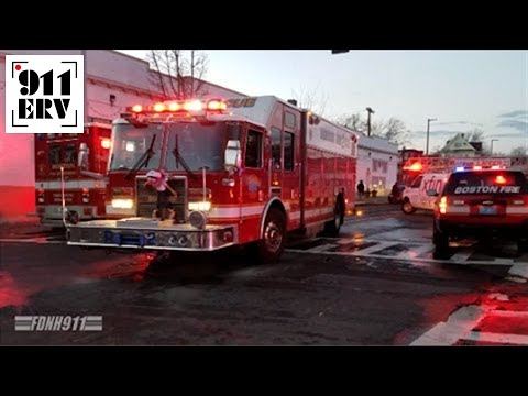 Boston Fire Department Rescue 2 Taking Up From a Second Alarm