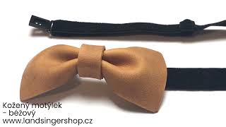 Kožený motýlek béžový