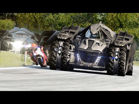 Spiderman Yamaha R1M vs Batman Arkham Knight vs Batmobile Justice League vs Hypercars at Old SPA