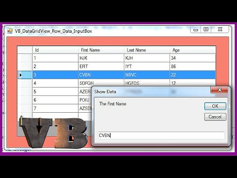 VB.NET - How To Set Selected Row Values From DataGridView Into InputBox In VB.NET [ With Code ] Video