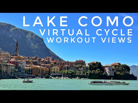 Indoor Cycling Videos With Music Around Lake Como| Virtual Bike Ride | Lake Como Italy