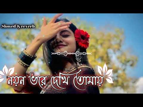 noyon vore dekhi tomay- নয়ন ভরে দেখি তোমায় (slowed + reverb)bangla Lo+Fi..🌼🌼...