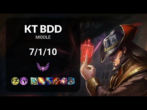 KT Bdd Twisted Fate vs LeBlanc MIDDLE - KR MASTER Patch 15.14