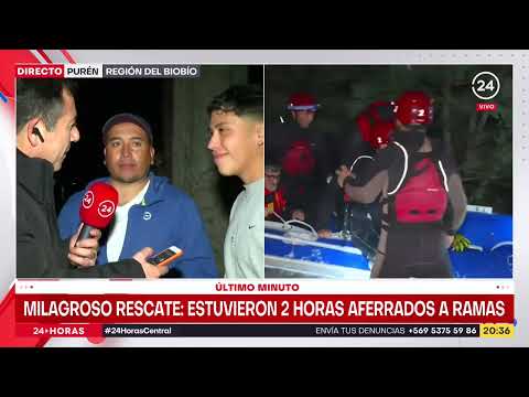 VIDEO: rescatan a personas atrapadas en río Biobío tras volcamiento de embarcación