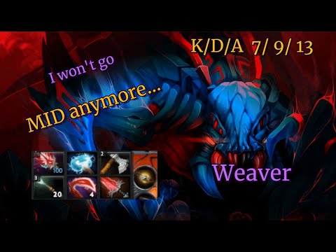 I picked the WORSE Mid hero EVER vs Tinker... | Weaver | Dota 2 Highlights Ranked Game Core Mid Play