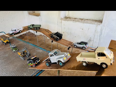 Rc Cars Obstacles test, Range Rover Defender Jeep Wrangler Suzuki Van Toyota LC Volvo Truck #3