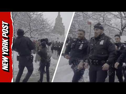 Mob Torments NYPD in Chaotic Snowball Fight