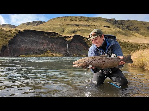 Crazy Streamer Fishing in a Flooded Trout River - Big Fish Day