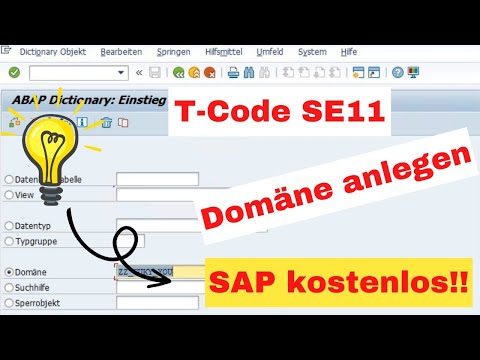 SAP ABAP Datenbank Tabelle anlegen Video 1 von 3 : Domäne anlegen SE11