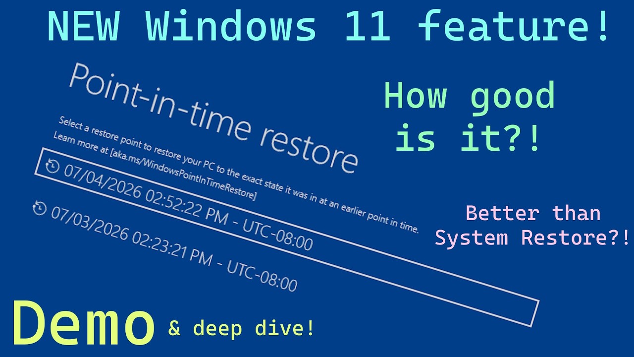 Windows Point-in-time restore demo