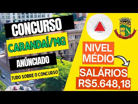 Concurso Carandaí - MG 2026: Tudo sobre o Edital. 130 VAGAS ABERTAS!