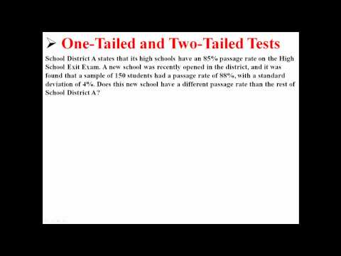 One-Tailed and Two-Tailed Tests