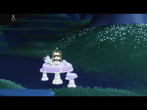 SCoTL - Camera aims at Purple Days of Bloom Tea Set..