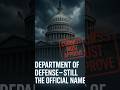 Department Of War Returns After 78 Years Pentagon Breakingnews Usa Shorts