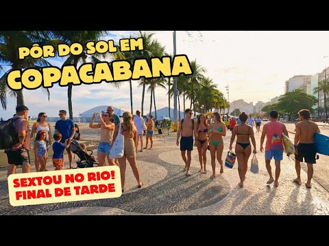 Copacabana Beach Sunset 🌊 Summer Walk in Rio de Janeiro | Princess of the Sea