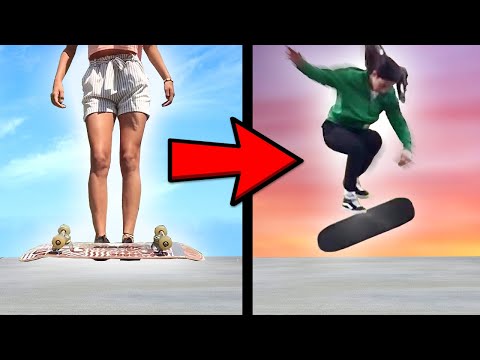Girls 1 Year Skateboarding Progression!