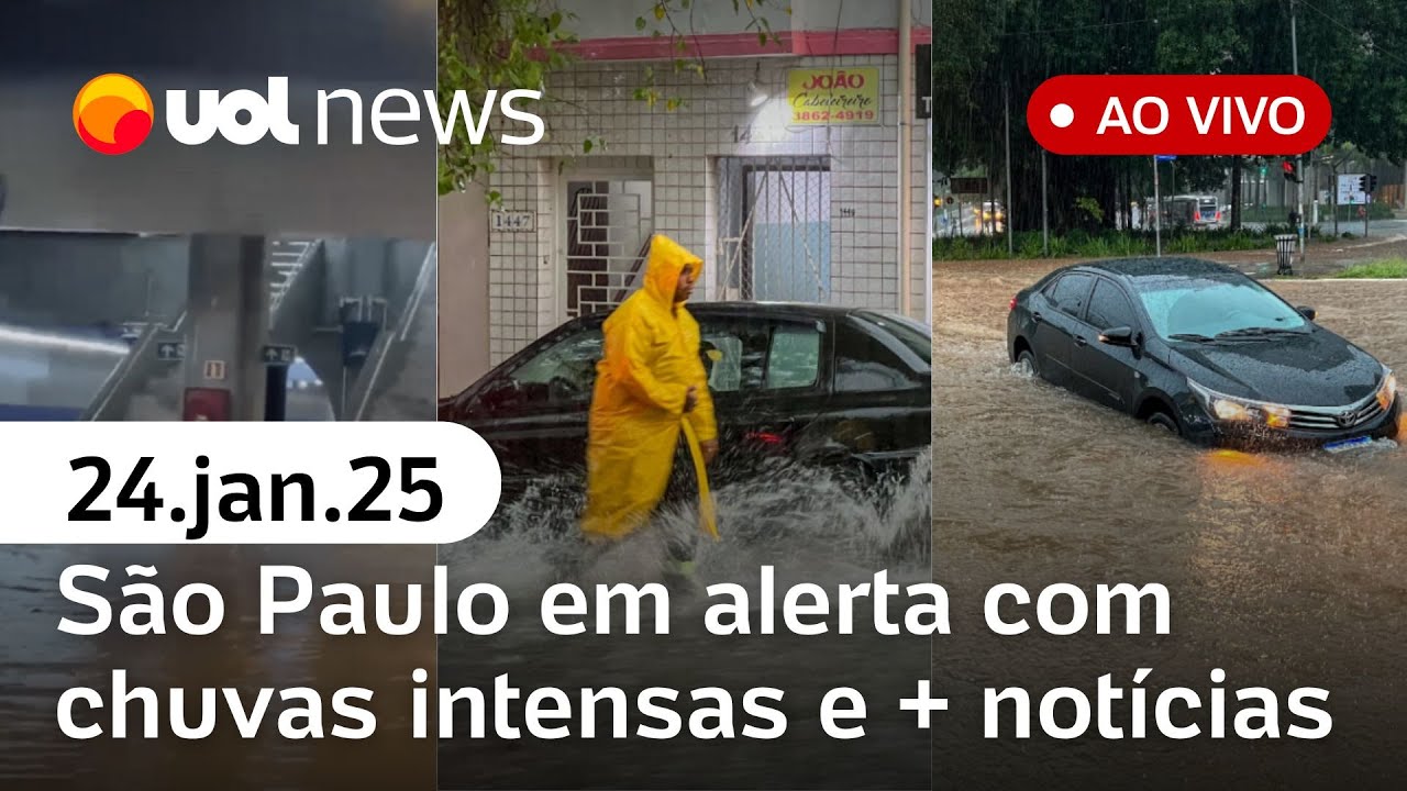 Chuva em SP, alerta da Defesa Civil; 1º voo de deportados por Trump chega hoje + notícias | UOL News