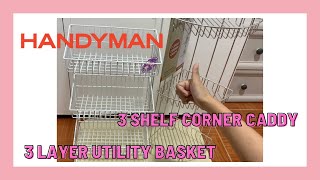 HANDYMAN GAINMORE 3 LAYER UTILITY BASKET PRIMO CASA 3SHELF CORNER CADDY STAINLESS STEEL 3 LAYER RACK