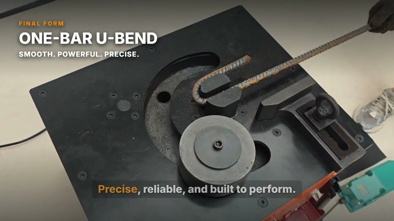 RB-32 heavy-duty tabletop rebar bender demonstration video