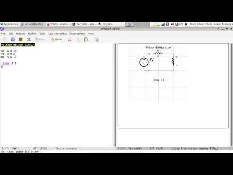 SPICE simulation in GNU Emacs (From schematics)