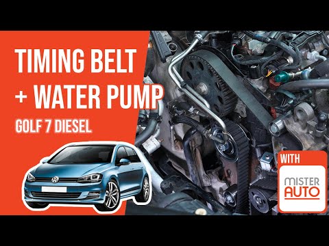 How to replace the timing belt and the water pump Golf mk7 1.6 or 2.0 TDI 🚗