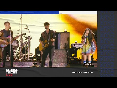 Coldplay - "Yellow" Live Performance Feat. Camila Cabello and Shawn Mendes | Global Citizen Live