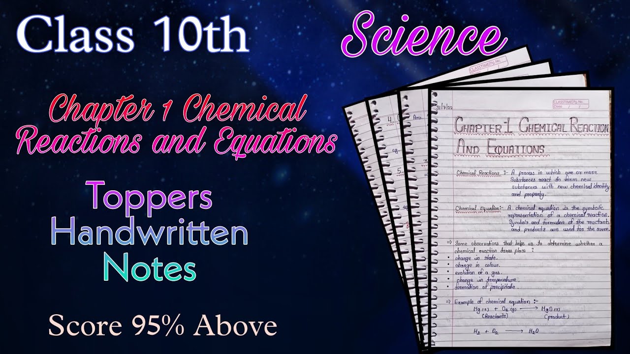Class 10th Science CHAPTER 1 CHEMICAL REACTIONS AND EQUATIONS Notes || PDF link in description.