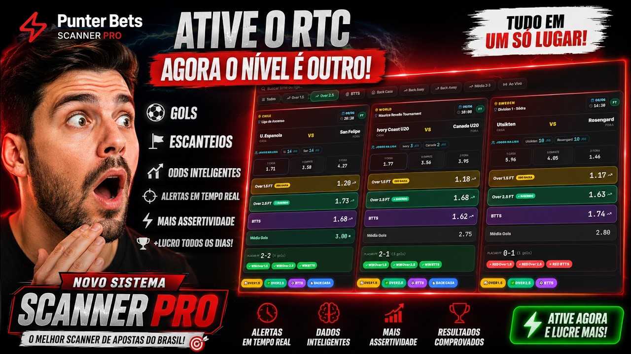 🔥 PUNTER BETS SCANNER PRO CHEGOU! O FIM DAS PLANILHAS?