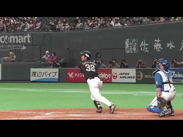 【5回表】ホークス・柳町達 センターオーバーのタイムリー3ベースヒットを放つ!! 2022年4月24日 北海道日本ハムファイターズ 対 福岡ソフトバンクホークス