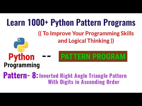 Learn 1000 Python Pattern Programs Pattern 8 Inverted Right Angle Triangle Pattern With Digits