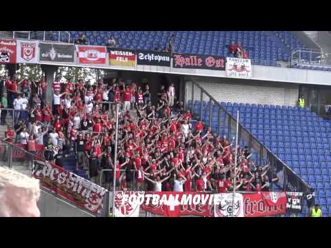 Chemie Halle Fans in Duisburg (MSV Duisburg - Hallescher FC 1:1; 09.08.14)